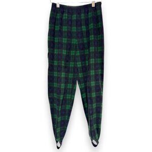 vtg 80s 90s Aileen Petites Plaid Tartan Stirrup Pants Green/ Blue sz MP